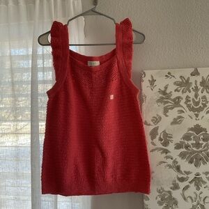 LOFT Coral Sleeveless Knit Top